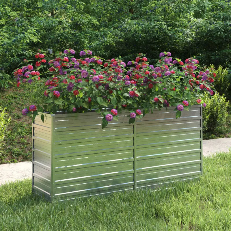 Verhoogde gegalvaniseerd stalen plantenbak voor tuin en balkon decoratie - 160 x 40 x 77 cm / 1 - Bloempotten &