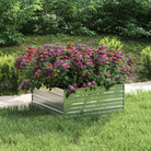 Verhoogde gegalvaniseerd stalen plantenbak voor tuin en balkon decoratie - 100 x 100 x 45 cm / 1 - Bloempotten &