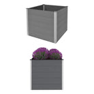 Verhoogde Houten Kunststof Compost plantenbak voor Buiten Tuin - Grijs / 100 x 100 x 91 cm / 1 - Bloempotten &