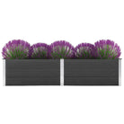 Verhoogde Houten Kunststof Compost plantenbak voor Buiten Tuin - Grijs / 250 x 100 x 54 cm / 1 - Bloempotten &