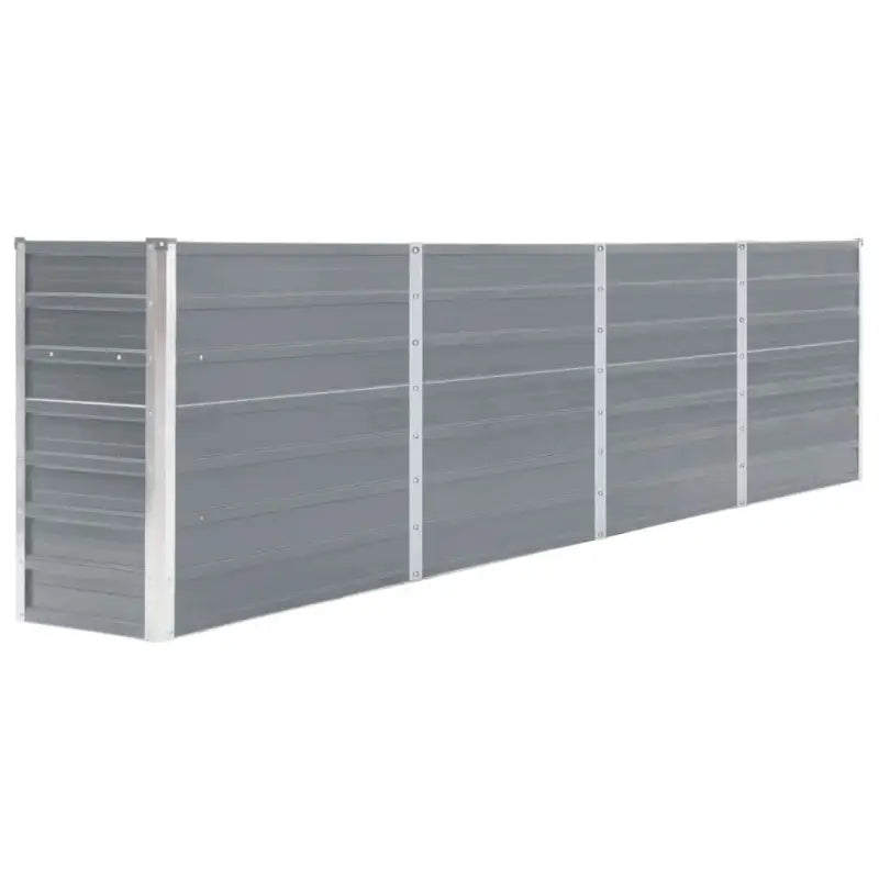 Verhoogde metalen plantenbak van gegalvaniseerd staal voor tuin en balkon - Grijs / 320 x 40 x 77 cm / 1 - Bloempotten