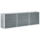 Verhoogde metalen plantenbak van gegalvaniseerd staal voor tuin en balkon - Grijs / 240 x 40 x 77 cm / 1 - Bloempotten