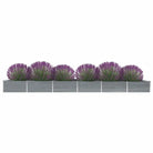 Verhoogde metalen plantenbak van gegalvaniseerd staal voor tuin en balkon - Grijs / 600 x 80 x 45 cm / 1 - Bloempotten