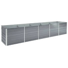 Verhoogde metalen plantenbak van gegalvaniseerd staal voor tuin en balkon - Grijs / 400 x 80 x 45 cm / 1 - Bloempotten