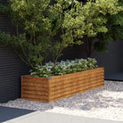 Verhoogde plantenbak van cortenstaal voor tuin en balkon decoratie - 194 x 50 x 36 cm / 1 - Bloempotten & plantenbakken