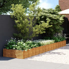 Verhoogde plantenbak van cortenstaal voor tuin en balkon decoratie - 482 x 100 x 36 cm / 1 - Bloempotten & plantenbakken