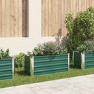 Verhoogde plantenbak van gegalvaniseerd staal voor tuin en balkon - Groen / 100 x 40 x 45 cm / 1 - Bloempotten &