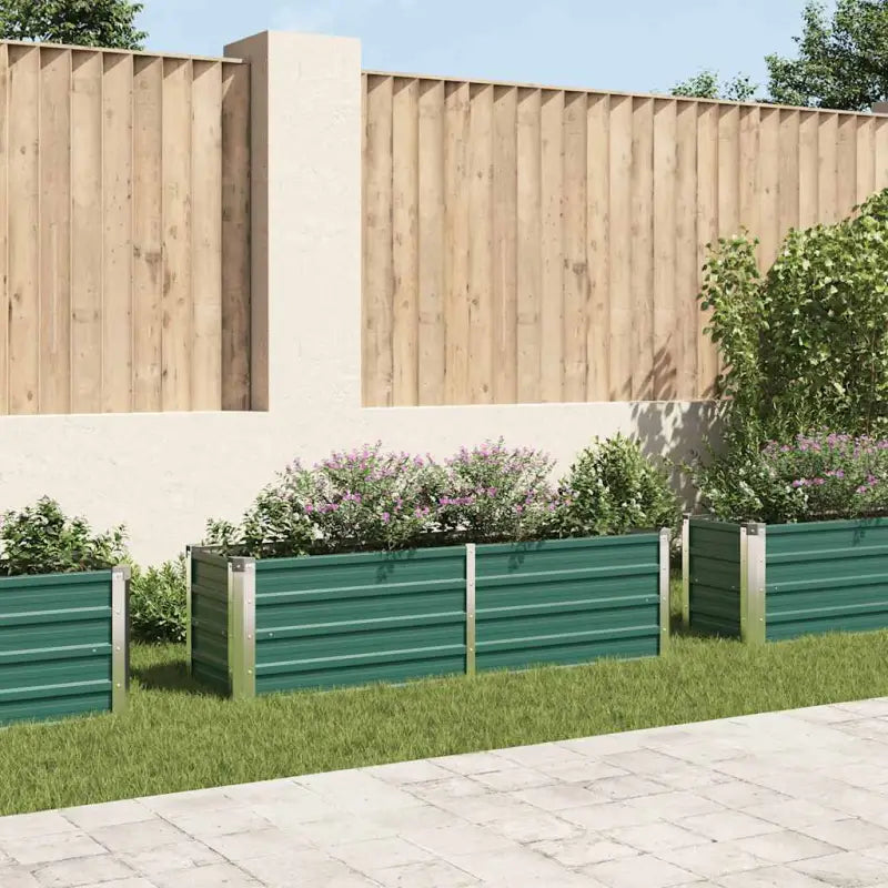 Verhoogde plantenbak van gegalvaniseerd staal voor tuin en balkon - Groen / 160 x 40 x 45 cm / 1 - Bloempotten &