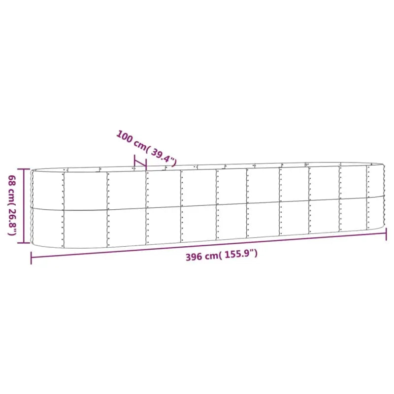 Verhoogde plantenbak van gepoedercoat staal voor tuin en balkon - Bloempotten & plantenbakken