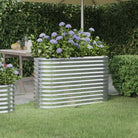Verhoogde plantenbak van gepoedercoat staal voor tuin en balkon - Zilver / 114 x 40 x 68 cm / 1 - Bloempotten &