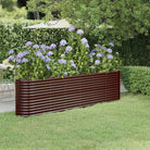 Verhoogde plantenbak van gepoedercoat staal voor tuin en balkon - Bruin / 260 x 40 x 68 cm / 1 - Bloempotten &