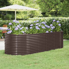 Verhoogde plantenbak van gepoedercoat staal voor tuin en balkon - Bruin / 249 x 100 x 68 cm / 1 - Bloempotten &