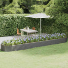 Verhoogde plantenbak van gepoedercoat staal voor tuin en balkon - Grijs / 507 x 100 x 36 cm / 1 - Bloempotten &
