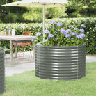 Verhoogde plantenbak van gepoedercoat staal voor tuin en balkon - Grijs / 100 x 100 x 68 cm / 1 - Bloempotten &