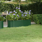 Verhoogde plantenbak van gepoedercoat staal voor tuin en balkon - Groen / 152 x 40 x 36 cm / 1 - Bloempotten &