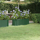 Verhoogde plantenbak van gepoedercoat staal voor tuin en balkon - Groen / 114 x 40 x 36 cm / 1 - Bloempotten &