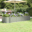Verhoogde plantenbak van gepoedercoat staal voor tuin en terras - Zilver / 224 x 80 x 36 cm / 1 - Bloempotten &
