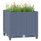 Verhoogde tuinbak voor bloemen en planten - Blauwgrijs / 40 x 40 x 38 cm / 1 - Bloempotten & plantenbakken