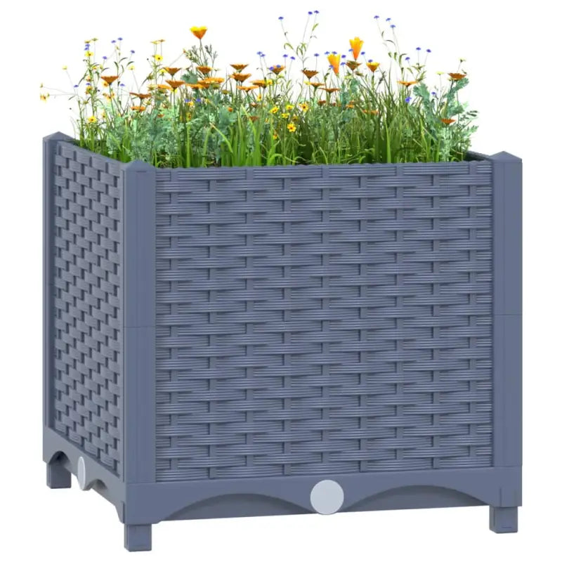 Verhoogde tuinbak voor bloemen en planten - Blauwgrijs / 40 x 40 x 38 cm / 1 - Bloempotten & plantenbakken