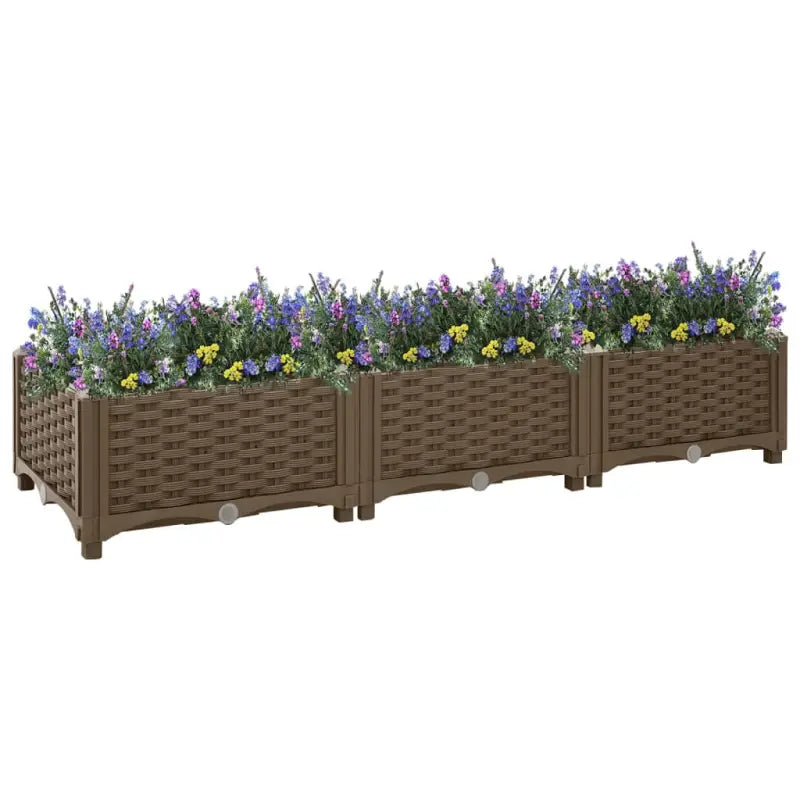 Verhoogde tuinbak voor bloemen en planten - Bruin / 120 x 40 x 23 cm / 1 - Bloempotten & plantenbakken