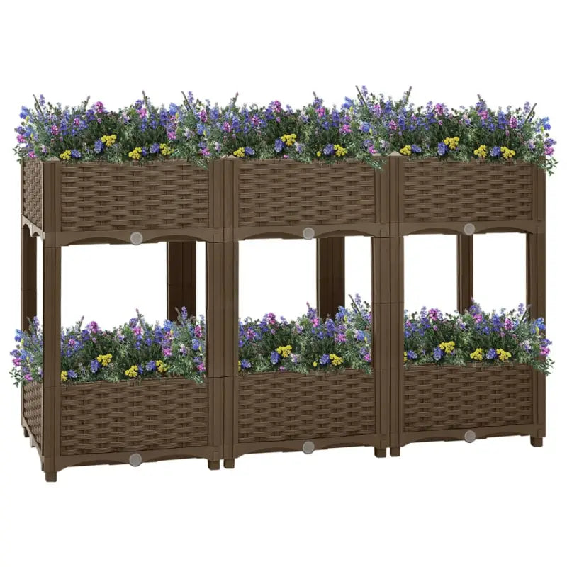 Verhoogde tuinbak voor bloemen en planten - Bruin / 120 x 40 x 71 cm / 1 - Bloempotten & plantenbakken