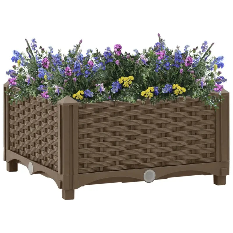 Verhoogde tuinbak voor bloemen en planten - Bruin / 40 x 40 x 23 cm / 1 - Bloempotten & plantenbakken
