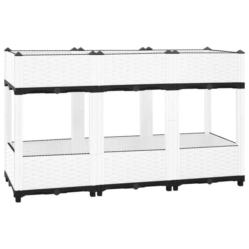 Verhoogde tuinbak voor bloemen en planten - Wit / 120 x 40 x 71 cm / 1 - Bloempotten & plantenbakken