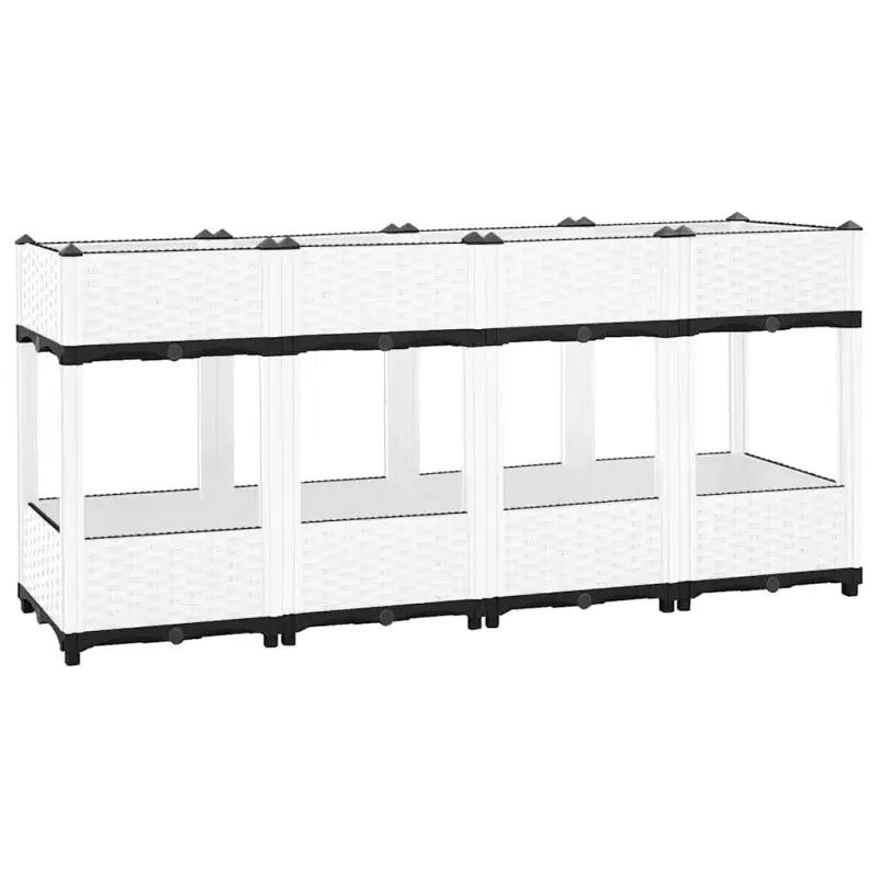 Verhoogde tuinbak voor bloemen en planten - Wit / 160 x 40 x 71 cm / 1 - Bloempotten & plantenbakken