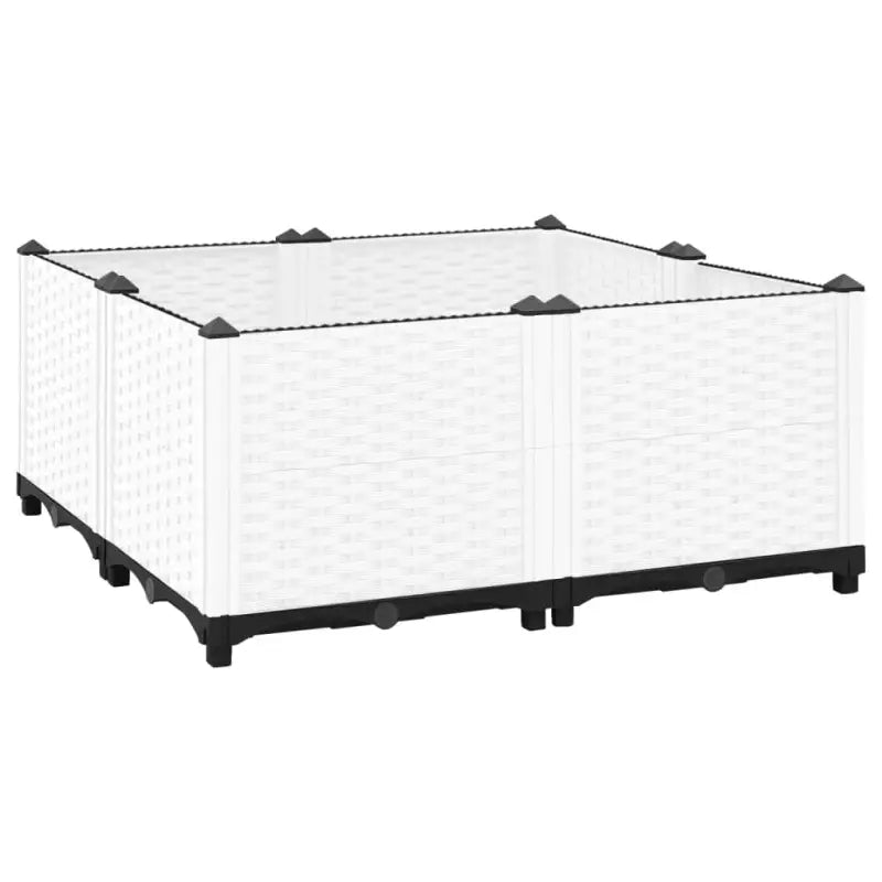 Verhoogde tuinbak voor bloemen en planten - Wit / 80 x 80 x 38 cm / 1 - Bloempotten & plantenbakken