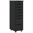 Verplaatsbare lockerkast van massief grenenhout voor gemakkelijk schoonmaken - Zwart / 34 x 39 x 103 cm / 1
