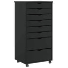 Verplaatsbare lockerkast van massief grenenhout voor gemakkelijk schoonmaken - Zwart / 53 x 39 x 103 cm / 1