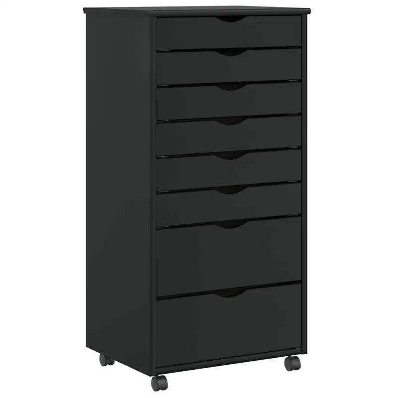 Verplaatsbare lockerkast van massief grenenhout voor gemakkelijk schoonmaken - Zwart / 53 x 39 x 103 cm / 1