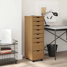 Verplaatsbare lockerkast van massief grenenhout voor gemakkelijk schoonmaken - Honingbruin / 34 x 39 x 103 cm / 1