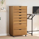 Verplaatsbare lockerkast van massief grenenhout voor gemakkelijk schoonmaken - Honingbruin / 53 x 39 x 103 cm / 1