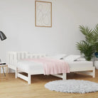 Verrijdbare slaapbank van massief grenenhout met flexibele afmetingen - Wit / 90 x 190 cm - Bedden & bedframes