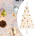 Versierde kunstkerstboom voor zowel binnen als buitengebruik - Wit / 180 x 90 cm / 1 - Kerstbomen