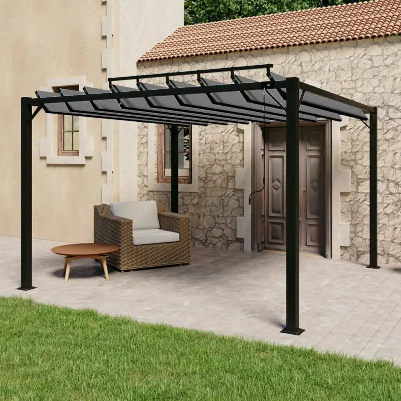 Verstelbaar lamellendak Partytent en prieëlen voor tuin en terras - Antraciet / 3 x 3 m / 1 - Partytenten & prieëlen