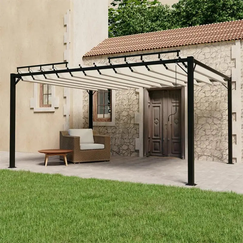 Verstelbaar lamellendak Partytent en prieëlen voor tuin en terras - Crème / 3 x 4 m / 1 - Partytenten & prieëlen