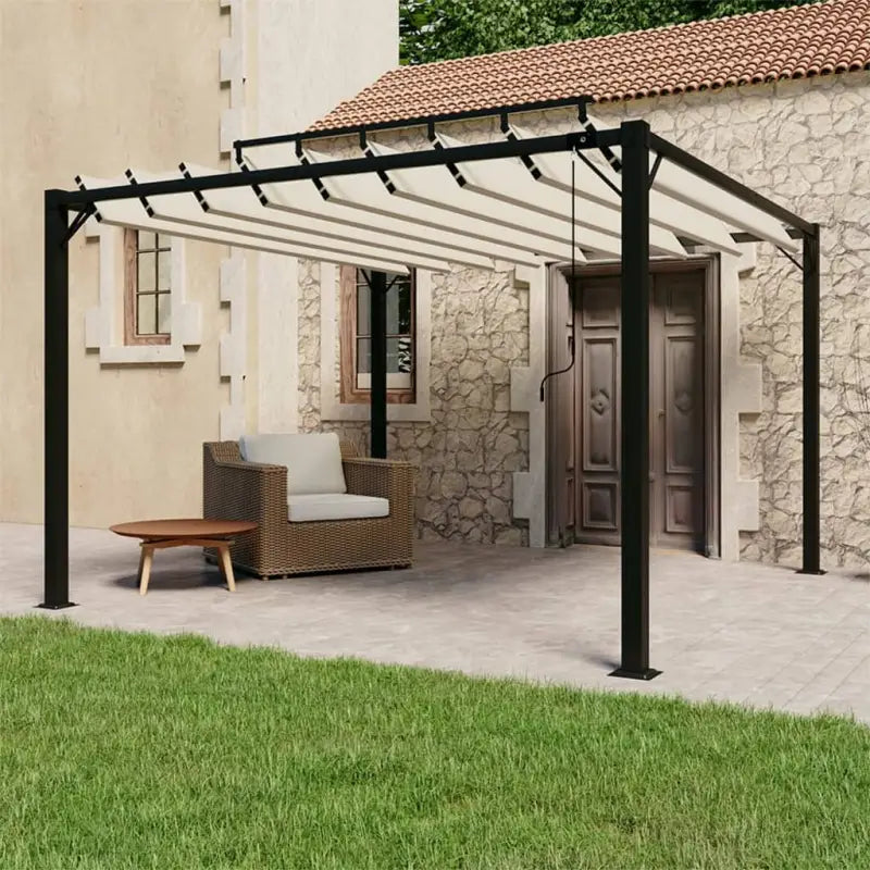 Verstelbaar lamellendak Partytent en prieëlen voor tuin en terras - Crème / 3 x 3 m / 1 - Partytenten & prieëlen