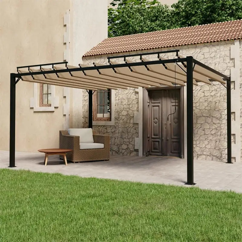 Verstelbaar lamellendak Partytent en prieëlen voor tuin en terras - Taupe / 3 x 4 m / 1 - Partytenten & prieëlen