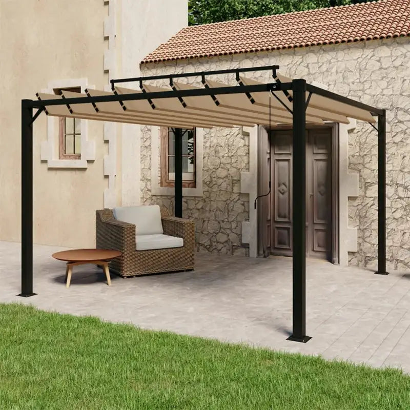 Verstelbaar lamellendak Partytent en prieëlen voor tuin en terras - Taupe / 3 x 3 m / 1 - Partytenten & prieëlen
