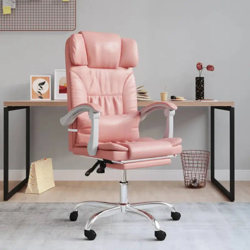 Verstelbare bureaustoel met elegante look en duurzame materialen Met totale afmetingen - Roze / 1 / met massagefunctie