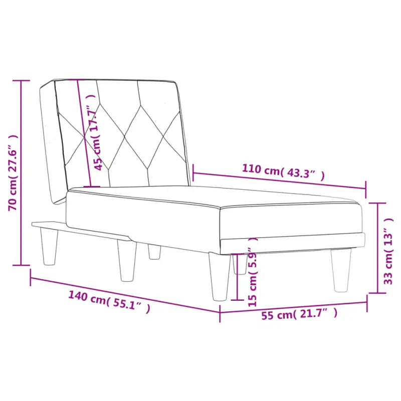 Verstelbare chaise longue met compacte totale afmetingen voor kleine ontspanningshoekjes - Chaises longues