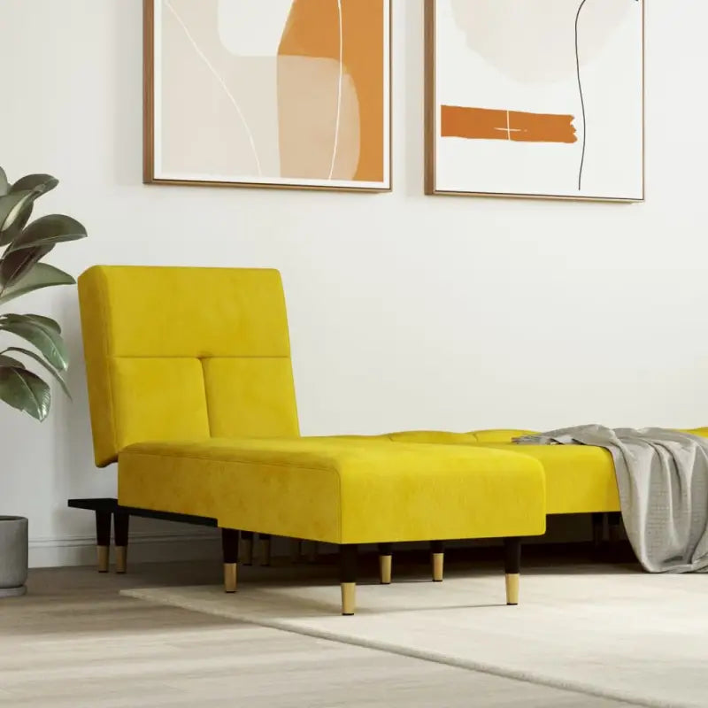Verstelbare chaise longue voor kleine ontspanningshoek met totale afmetingen - Geel / 1 - Chaises longues