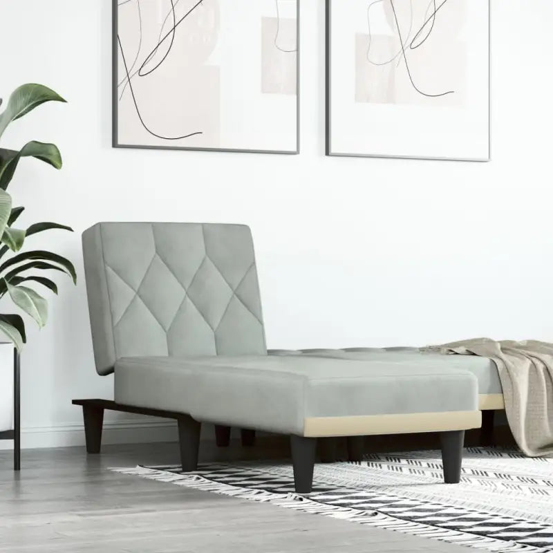 Verstelbare chaise longue voor kleine ontspanningshoek met totale afmetingen - Lichtgrijs / 1 - Chaises longues