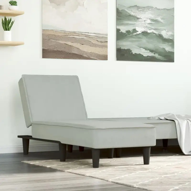 Verstelbare chaise longue voor kleine ontspanningshoekje met kleine totale afmetingen - Lichtgrijs / 1 - Chaises longues