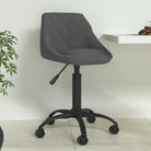 Verstelbare eetkamerstoel met zacht fluweel en zwart gepoedercoat frame - Donkergrijs / 1 - Eetkamerstoelen