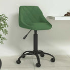 Verstelbare eetkamerstoel met zacht fluweel en zwart gepoedercoat frame - Donkergroen / 1 - Eetkamerstoelen