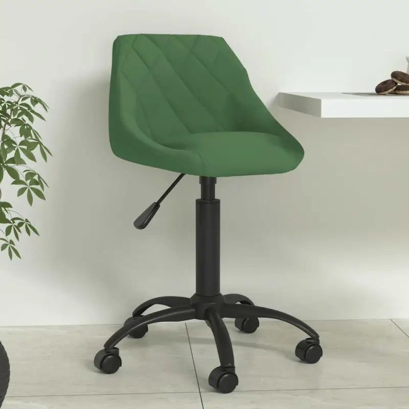 Verstelbare eetkamerstoel met zacht fluweel en zwart gepoedercoat frame - Donkergroen / 1 - Eetkamerstoelen