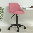 Verstelbare eetkamerstoel met zacht fluweel en zwart gepoedercoat frame - Roze / 1 - Eetkamerstoelen